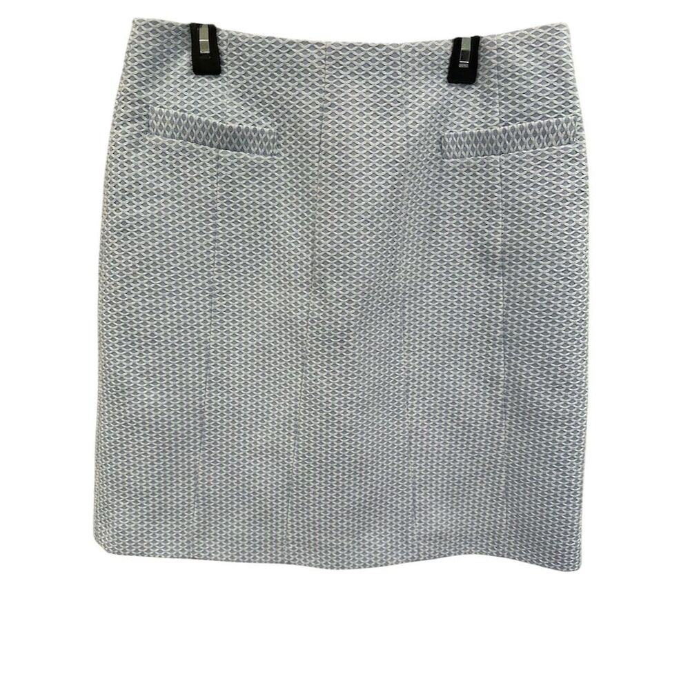 Brooks Brothers blue Textured Pencil Skirt Size 8 Standard Knee Length Business.